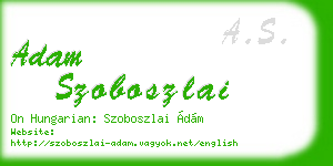 adam szoboszlai business card
