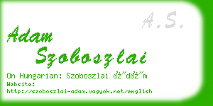 adam szoboszlai business card